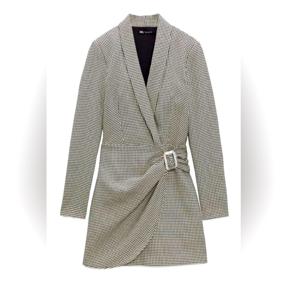 Zara Houndstooth Blazer Dress